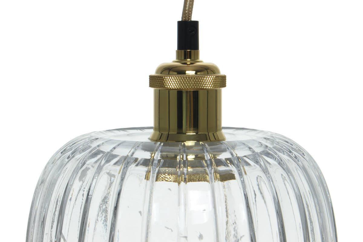 Hängeleuchte Hängelampe Claudia 125 - Klar/Goldfarben, Trend, Glas (18/24/18cm) - Kayoom