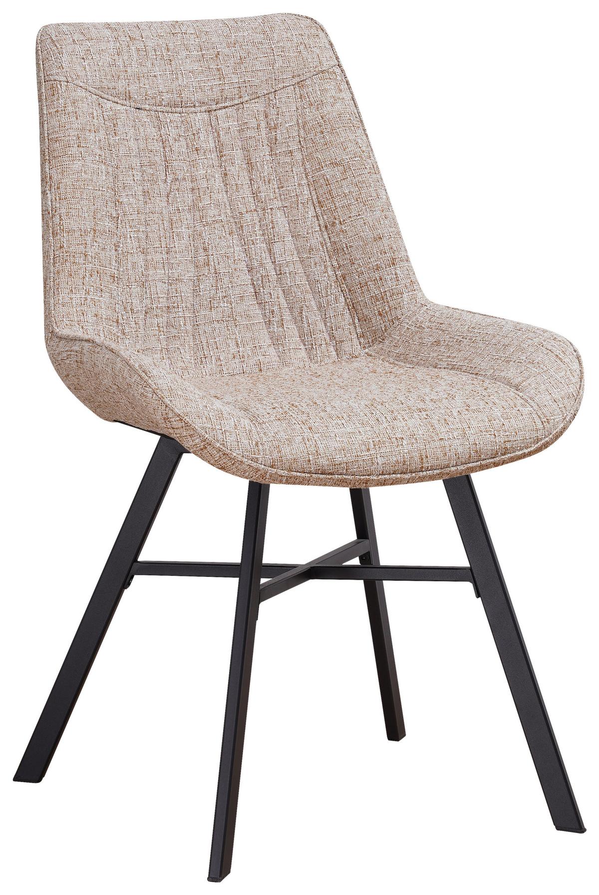 Stuhl-Set Samuel ca. 53x87 cm 2er-Set Weiß - Beige/Schwarz, Design, Textil (53/87/63cm) - MID.YOU