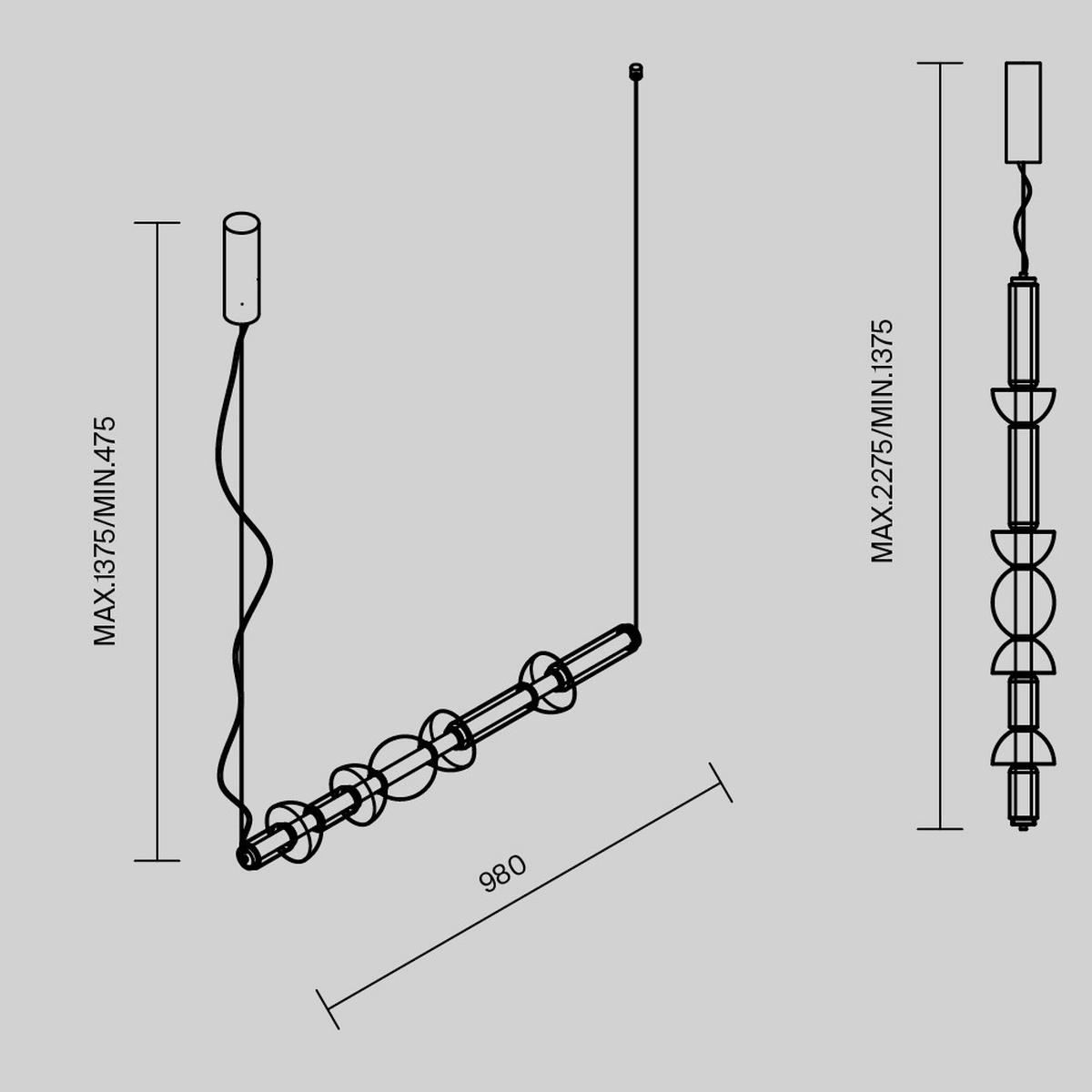 Pendelleuchte Mod210pl-L39bs3k - Messingfarben, Design, Metall (98/137.5/16cm) - MAYTONI