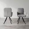 CHAISE ACCOUDOIRS MARIE - gris/noir, MODERN, métal/textile (60/95,5/65cm) - Bessagi Home