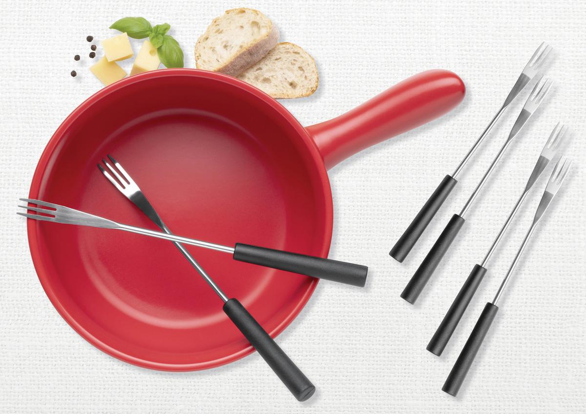 FONDUESET 931893 - Rot/Schwarz, Trend, Keramik/Metall (34/22,5/19cm) - Mäser