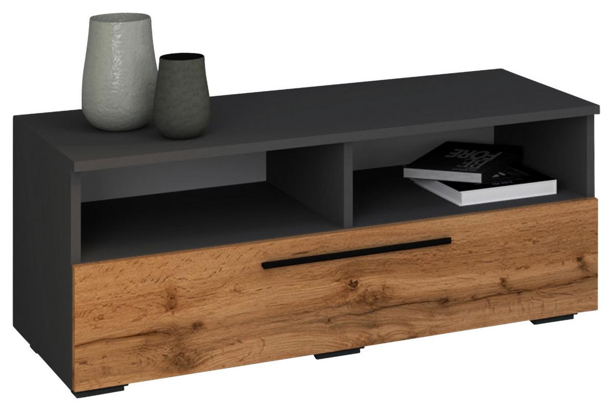 Nizka Omarica Arila, Hrast, Siva - črna/medeni hrast, Moderno, kovina/umetna masa (95/39/40cm) - MID.YOU