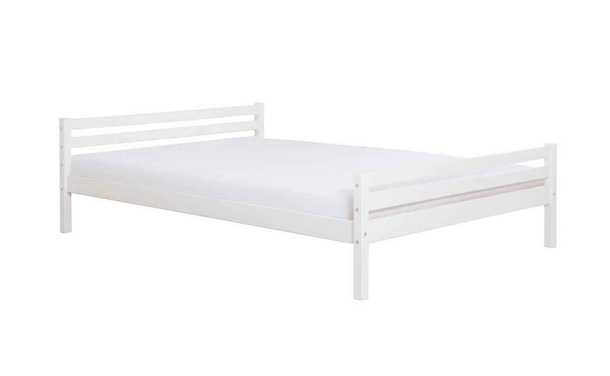Bett "Nadine", aus Kiefer, weiß - Weiß, KONVENTIONELL, Holz (140/200cm) - MID.YOU
