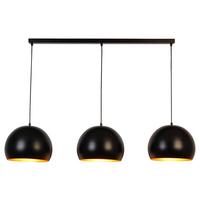 Hängeleuchte Paris Schwarz/ Goldfarben max. 120 Watt - Goldfarben/Schwarz, Trend, Metall (120/30/150cm) - Novel