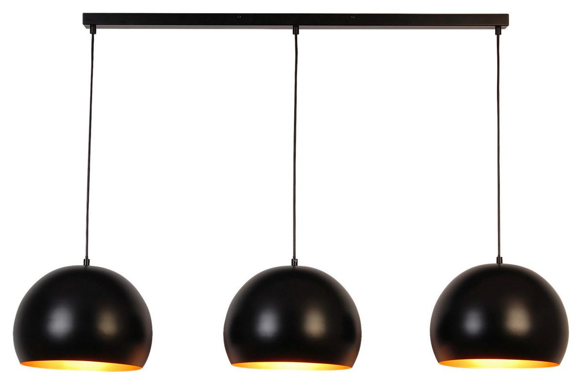 Hängeleuchte Paris Schwarz/ Goldfarben max. 120 Watt - Goldfarben/Schwarz, Trend, Metall (120/30/150cm) - Novel