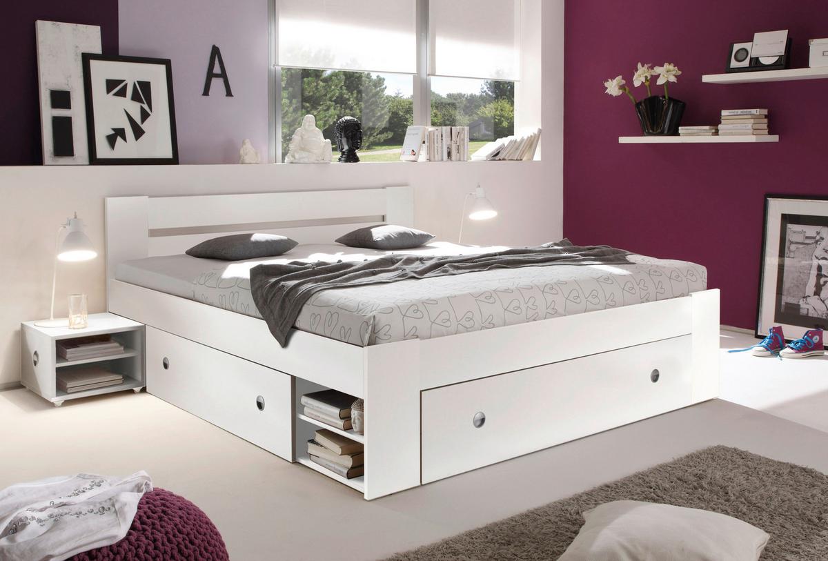 Posteljna Garnitura Stefan, S Predali, 180x200 - bela, Moderno, leseni material (180cm) - MID.YOU