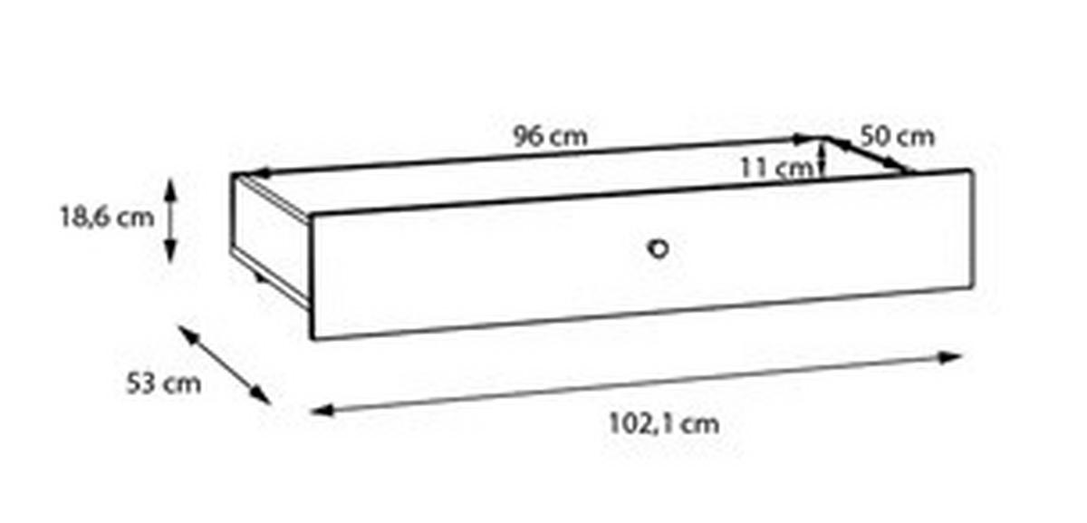 Posteljni Predal Whenua, Barva Hrasta, Zelena - barve hrasta/žajbljevo zelena, Moderno, leseni material (102,1/18,6/53cm) - Mömax