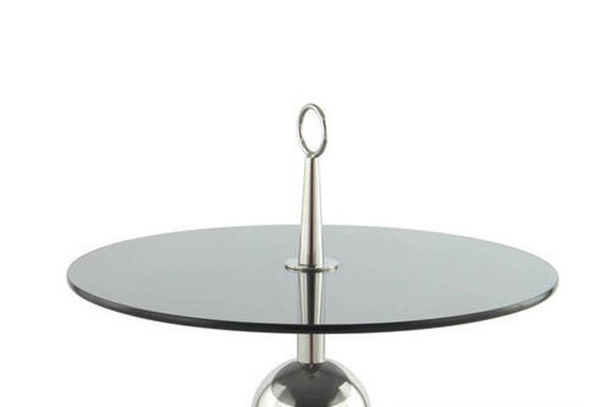 BEISTELLTISCH LCUHL-SIV-GRY - Silberfarben/Grau, Modern, Glas/Metall (46/46/52cm) - Kayoom