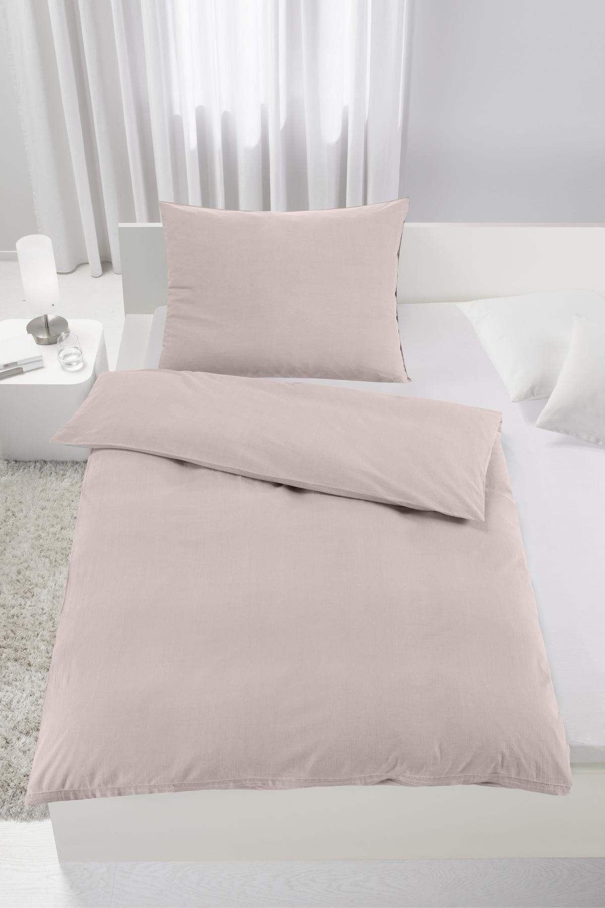 Bettwäsche Stone Washed ca. 160x210cm - Rosa, Romantik / Landhaus, Textil (160/210cm) - Modern Living