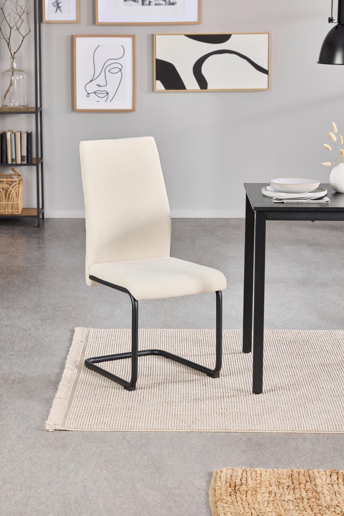Stolica Anne - crna/krem, Konvencionalno, metal/tekstil (44/96/57cm) - Best Price