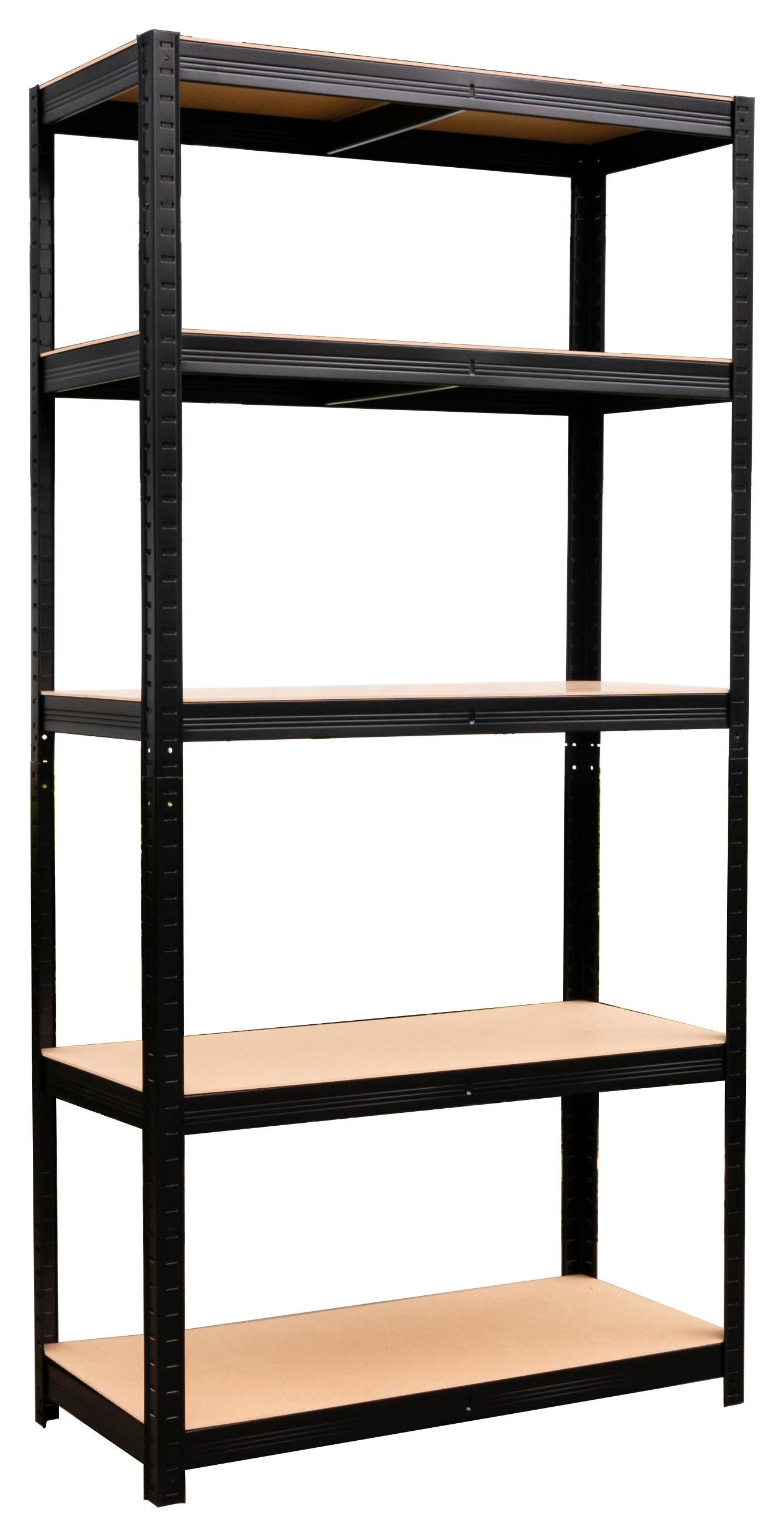 REGAŁ CIĘŻKIEGO SKŁADOWANIA SCHWERLASTREGAL 14738 - kolor naturalny/czarny, Konventionell, materiał drewnopochodny/metal (75/175/30cm) - Xora