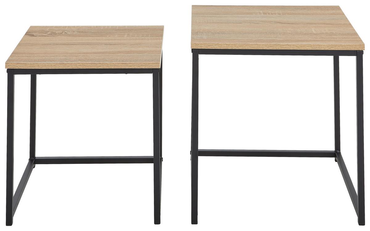 STOLIK KAWOWY LIKASI - kolor naturalny/czarny, Modern, materiał drewnopochodny/metal (45/45/55cm) - PBJ