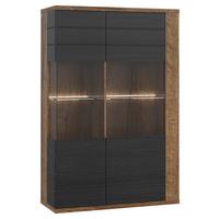 Vitrin Lacjum Lcjv521r-N09 - tölgyfa színű/fekete, Modern, műanyag/faalapú anyag (102,1/155,5/41,6cm)