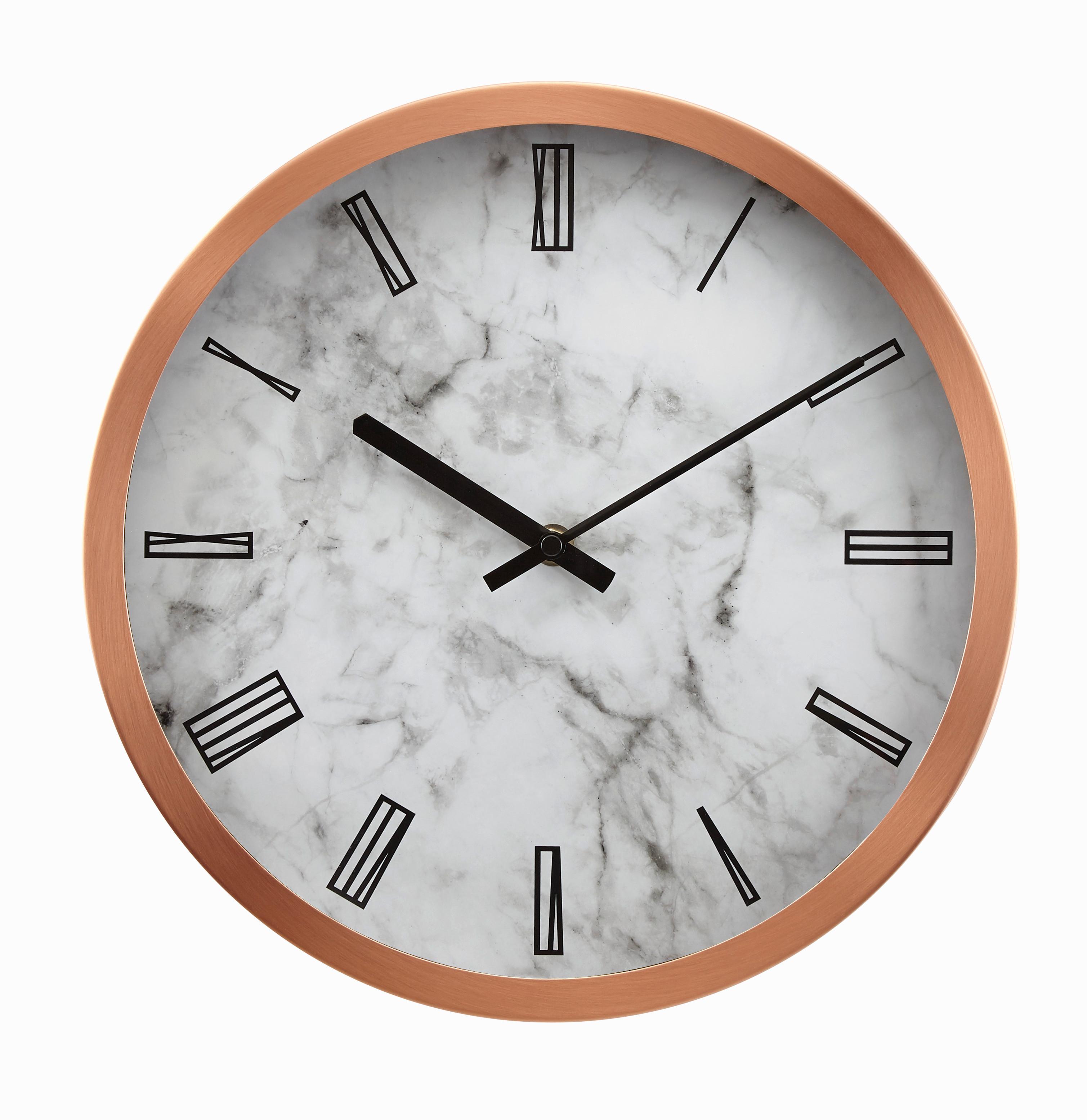 Wanduhr Sally Ø ca. 30,5cm - Weiß/Grau, Glas/Metall (30,5cm) - Modern Living