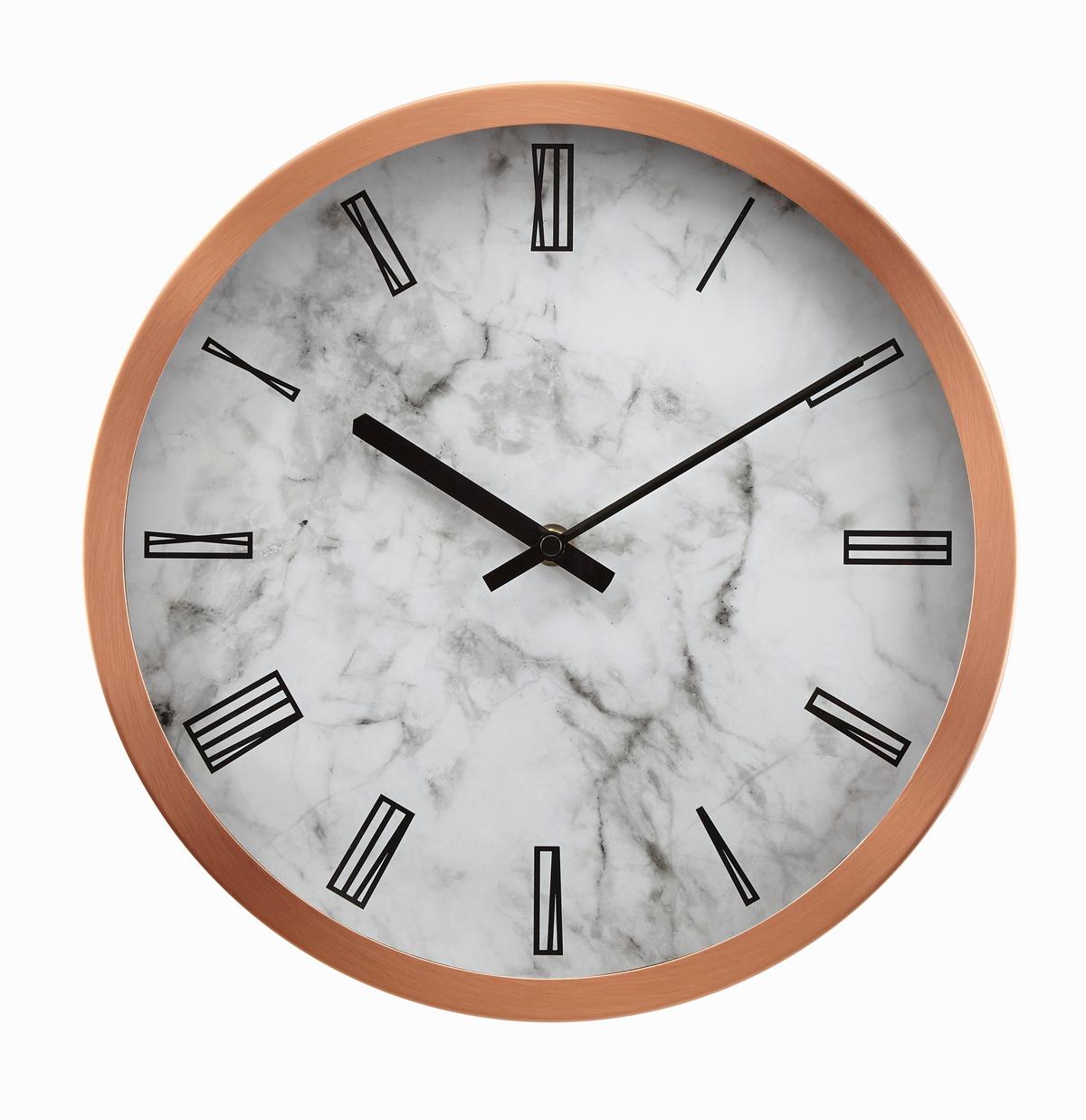 Wanduhr Sally Ø ca. 30,5cm - Weiß/Grau, Glas/Metall (30,5cm) - Modern Living