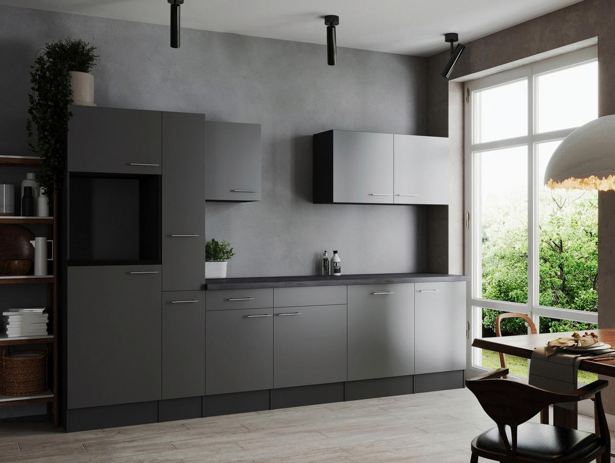 Kuhinjski Blok Brez Aparatov Oliver, 310cm - srebrne barve/siva, Design, kovina/leseni material (310cm) - Respekta