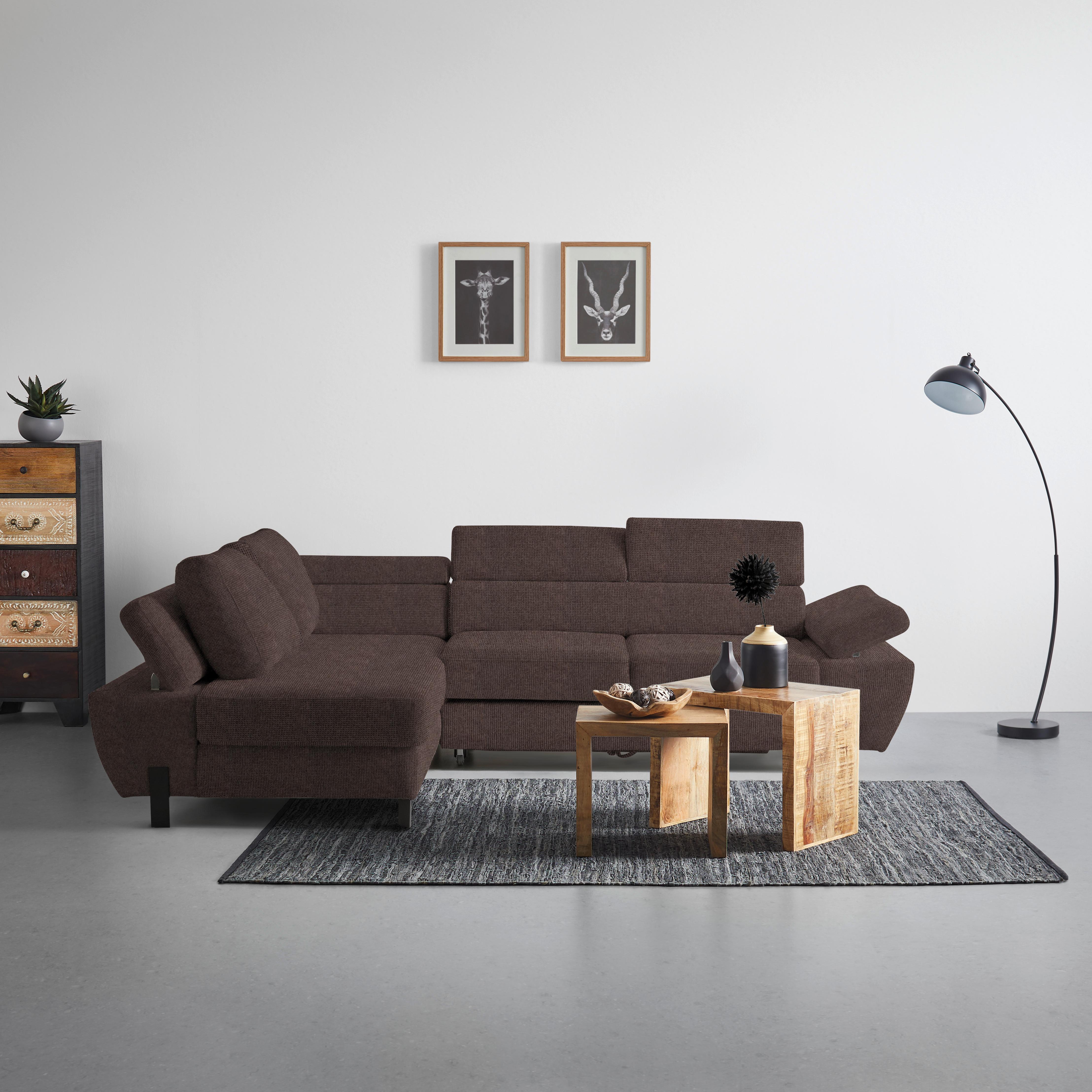 Ecksofa Molina Mini Braun - Schwarz/Braun, MODERN, Textil/Metall (189/277cm) - Mömax