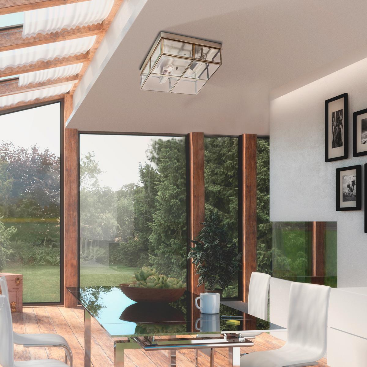 Mennyezeti Lámpa Pisa 6769-26ab - sárgarézszínű, Basics, üveg/fém (25/25/10cm)