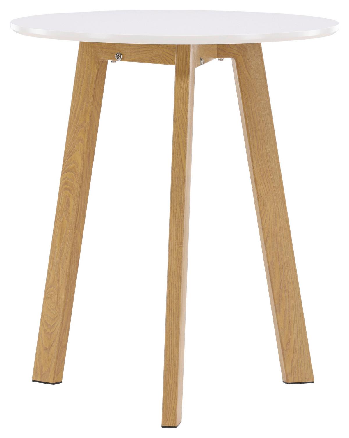 ESSTISCH LEONORA - Hellbraun/Weiß, Design, Holz/Metall (65/65/75cm) - Livetastic