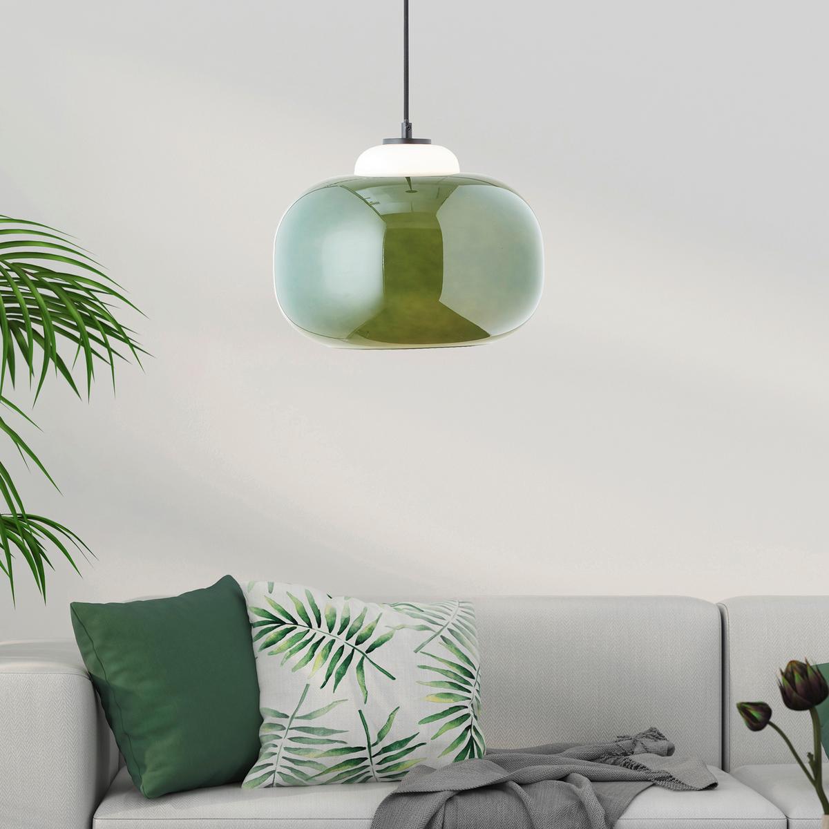 Pendelleuchte Blop Grün max. 60 Watt - Grün, Design, Glas/Metall (30/128,5cm) - Brilliant