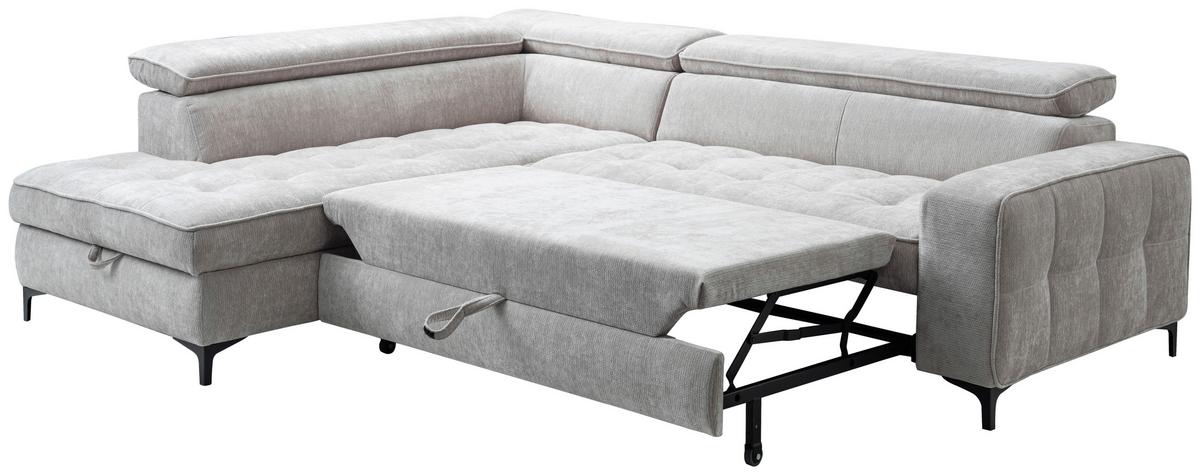 Kutna Garnitura Talia - svijetlo siva/crna, Basics, tekstil/metal (203/70-90/251cm) - Modern Living