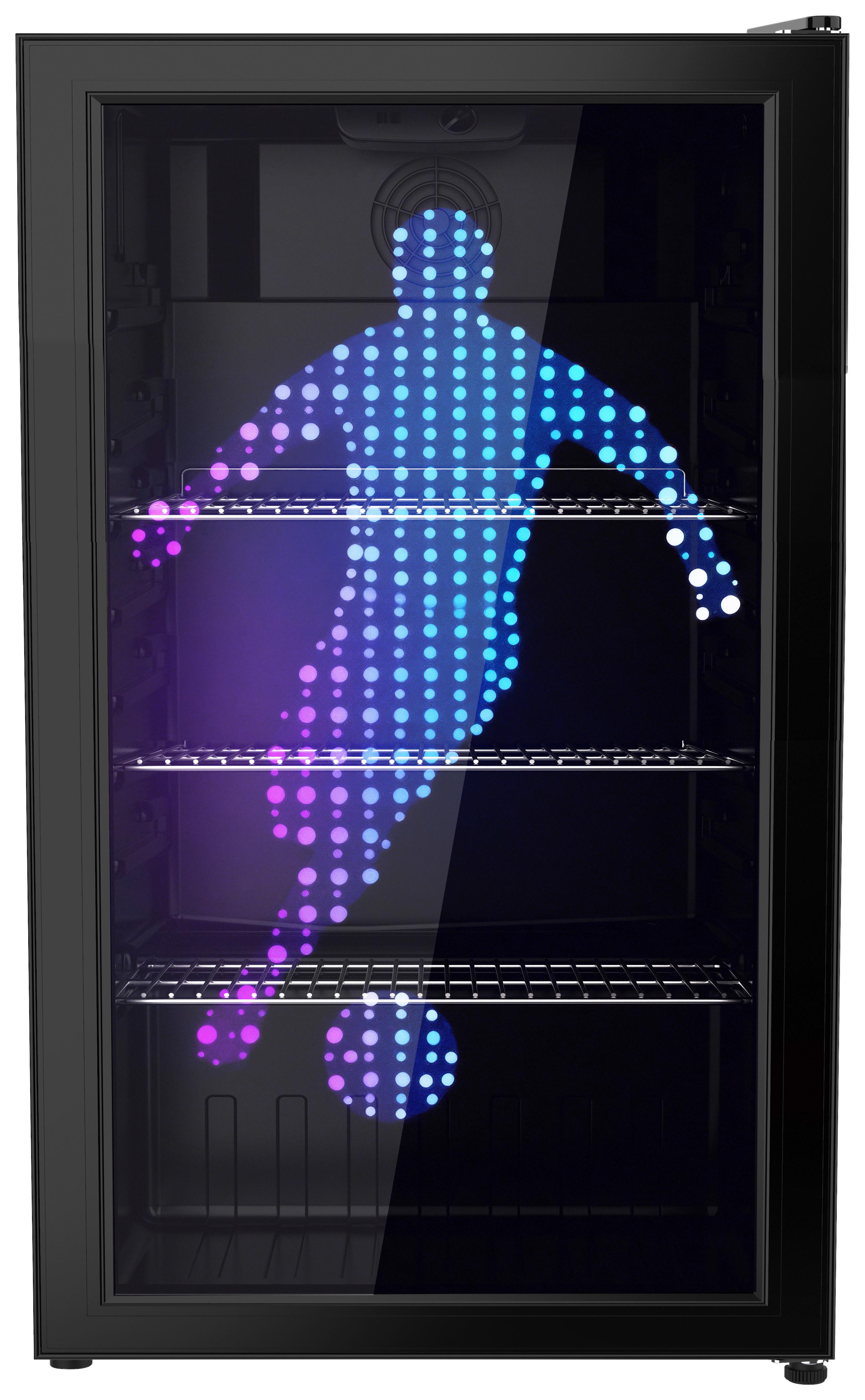 Getränkekühlschrank Fussballer Schwarz - Schwarz, Trend, Glas (44,5/83/47cm) - PKM