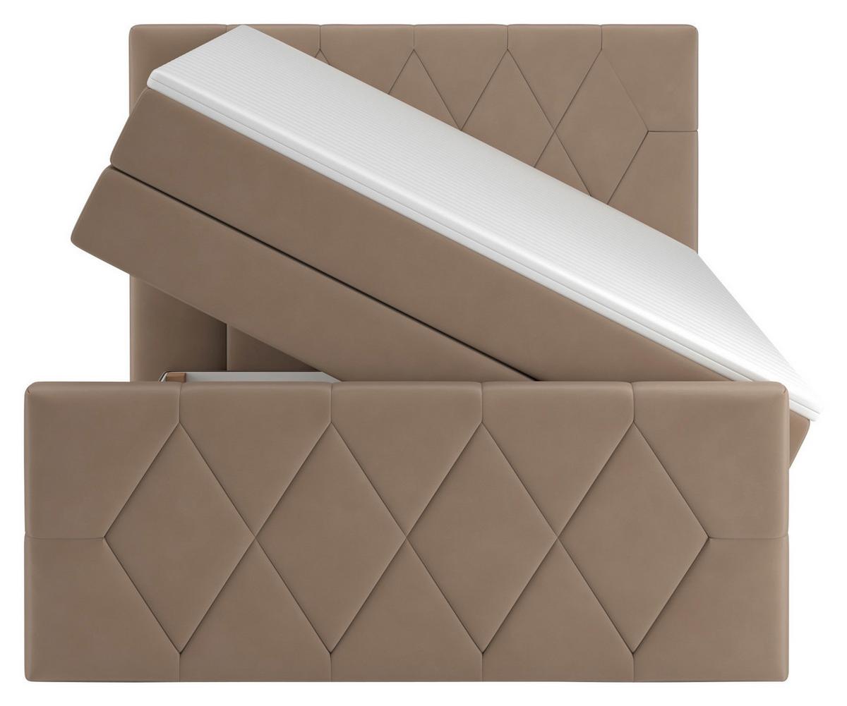 Boxspringbett Josie B Cappuccino ca. 140x200cm - Schwarz/Cappuccino, KONVENTIONELL, Holz/Holzwerkstoff (140/200cm) - Mömax