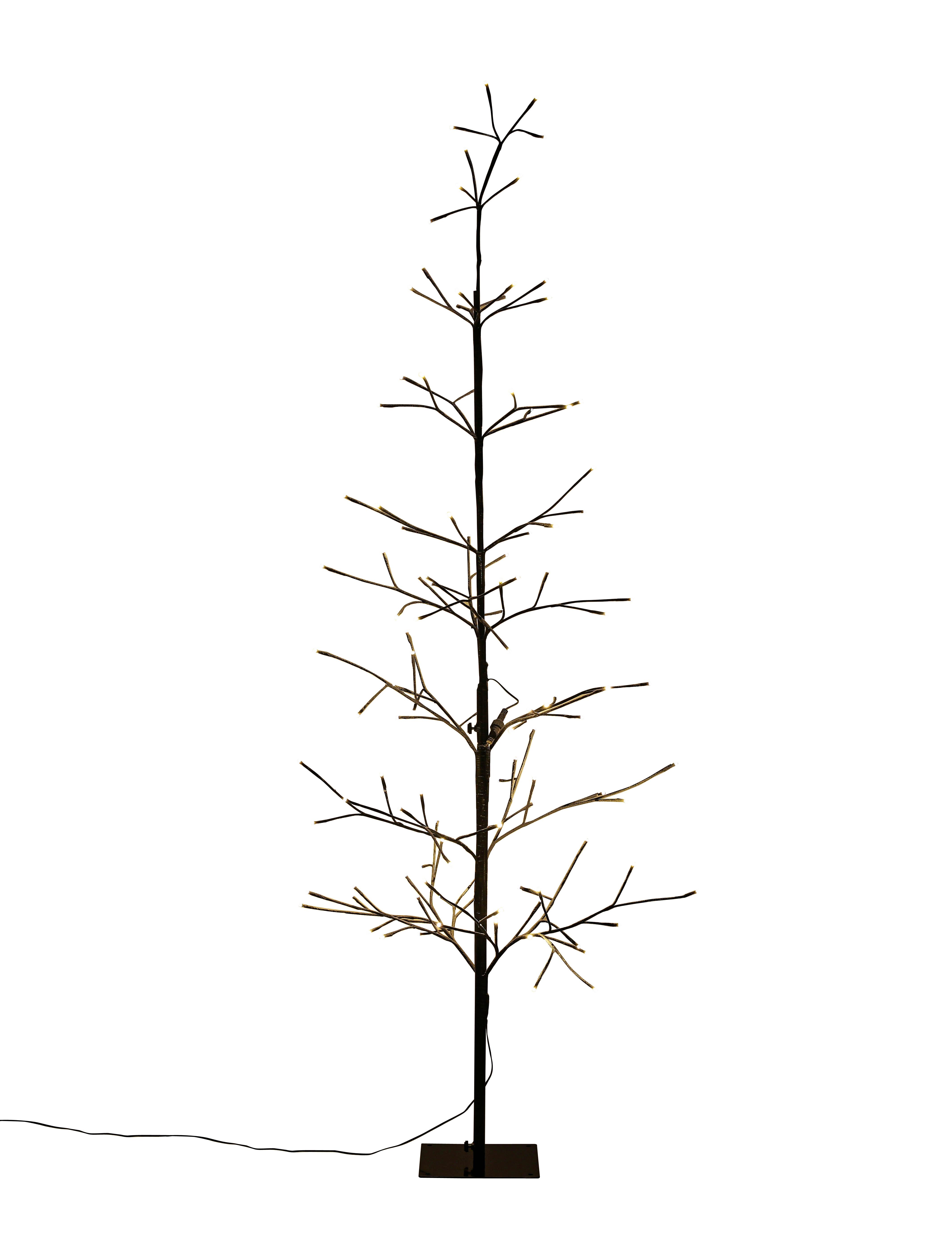 LED-Dekoleuchte Tree Schwarz max. 2,5 Watt - Schwarz/Weiß, MODERN, Kunststoff/Metall (175cm) - Mömax