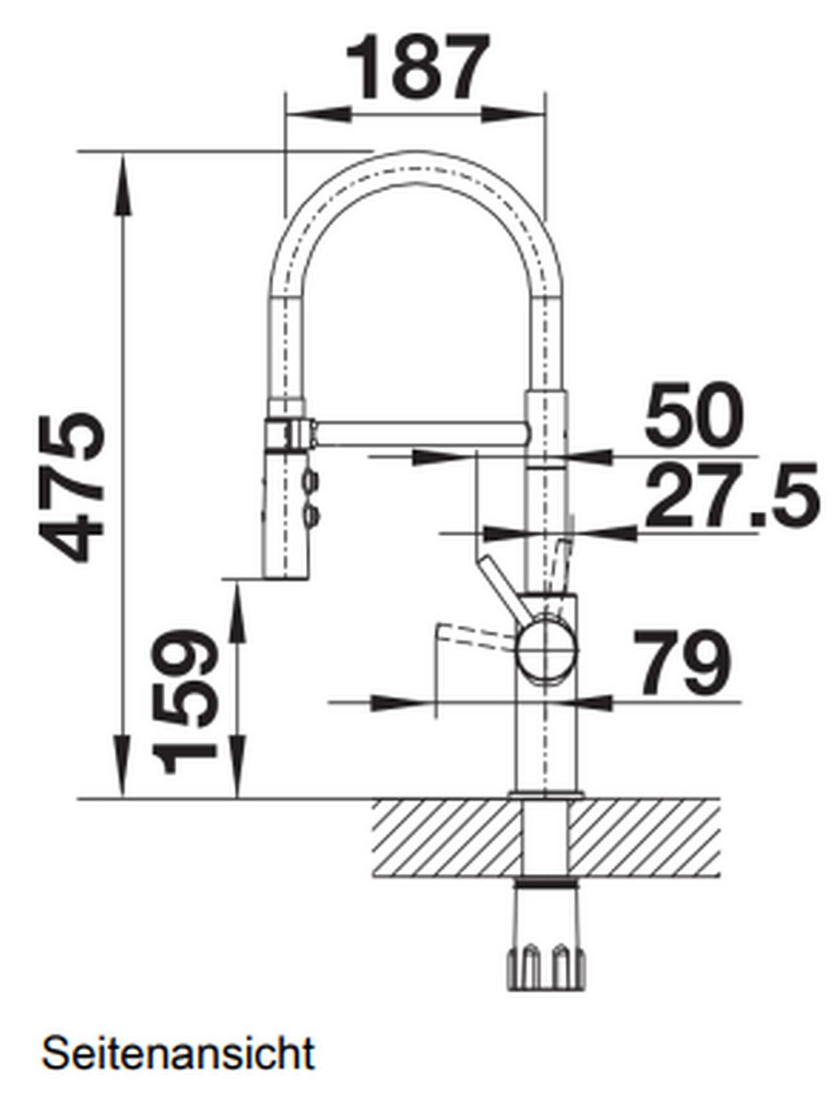 Spültischarmatur 525793 in Schwarz - Schwarz, Trend, Metall (47,5cm) - Blanco