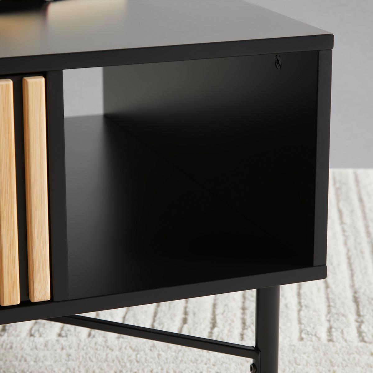 Couchtisch Madrid Naturfarben/Schwarz - Schwarz/Naturfarben, MODERN, Holz/Metall (70/70/43cm) - Mömax