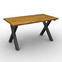 Ausziehtisch Ariano Eiche Echtholz ca. 160-240/90/76 cm - Eichefarben/Schwarz, MODERN, Holz/Metall (160-240/76/90cm) - Bessagi Home