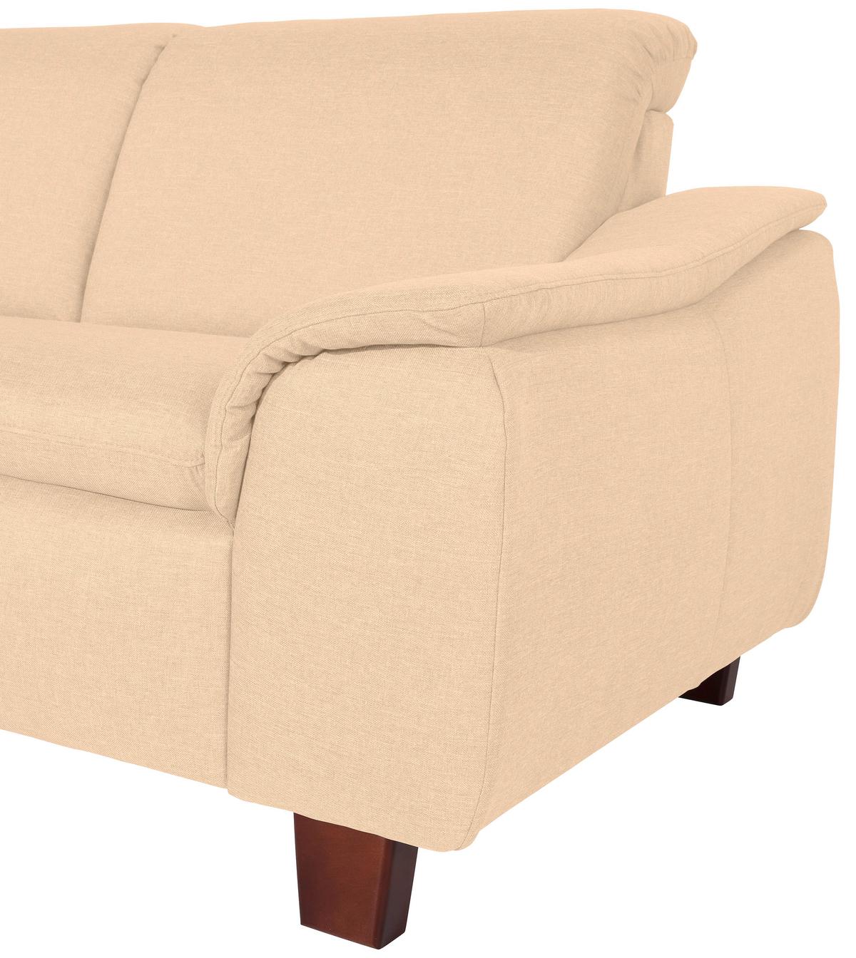 ECKSOFA AARON - Beige/Nussbaumfarben, Design, Holz/Textil (187/247cm) - Max Winzer