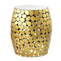 BEISTELLTISCH WL7.360 - Goldfarben, Design, Stein/Metall (40/46/40cm) - Livetastic