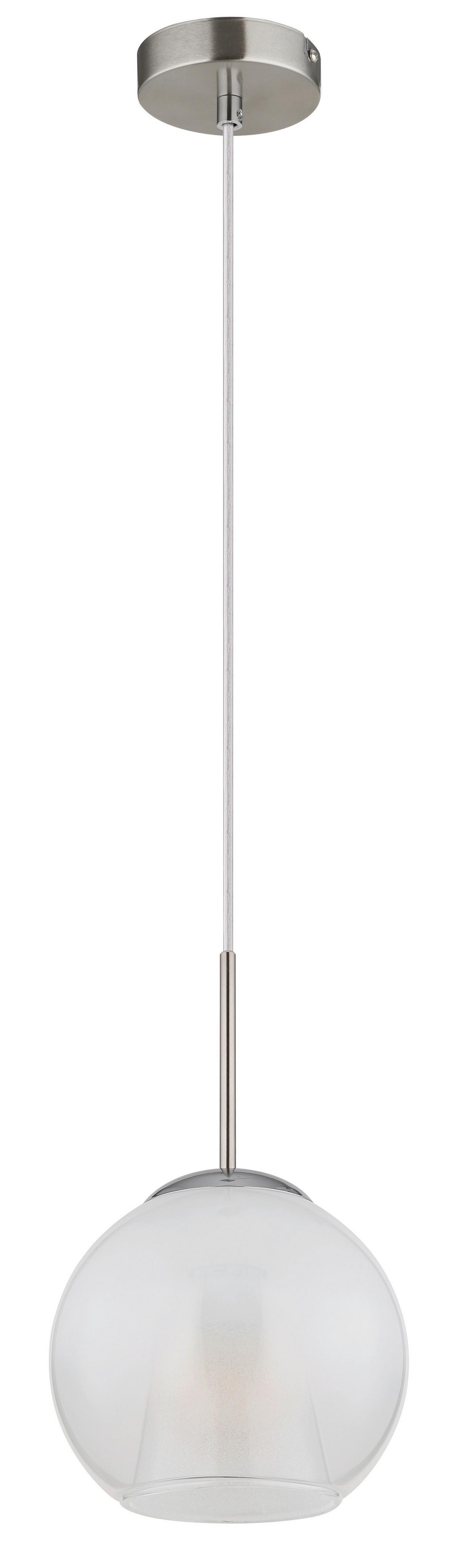 Viseća Svjetiljka Barry - bijela/boje nikla, Basics, staklo/metal (20/120cm) - Globo