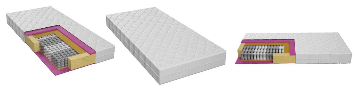 MATERAC-RDZEŃ/SPRĘŻYNY KIESZ. RELAX MOMENT - biały, Basics, tkanina (140/200cm) - Boxxx