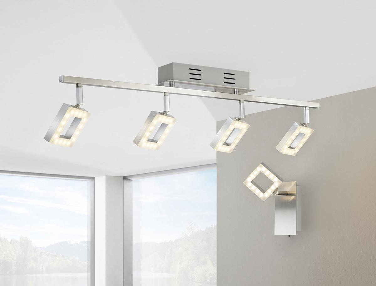 LAMPA REFLEKTOROWA LED REAL II *SBN* - kolor aluminiowy/kolor niklowy, Basics, tworzywo sztuczne/metal (67,5cm) - Novel