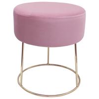 Hocker Marilyn Rosa Samt - Goldfarben/Rosa, Design, Textil/Metall (35,5/40,5/35,5cm) - Echtwerk