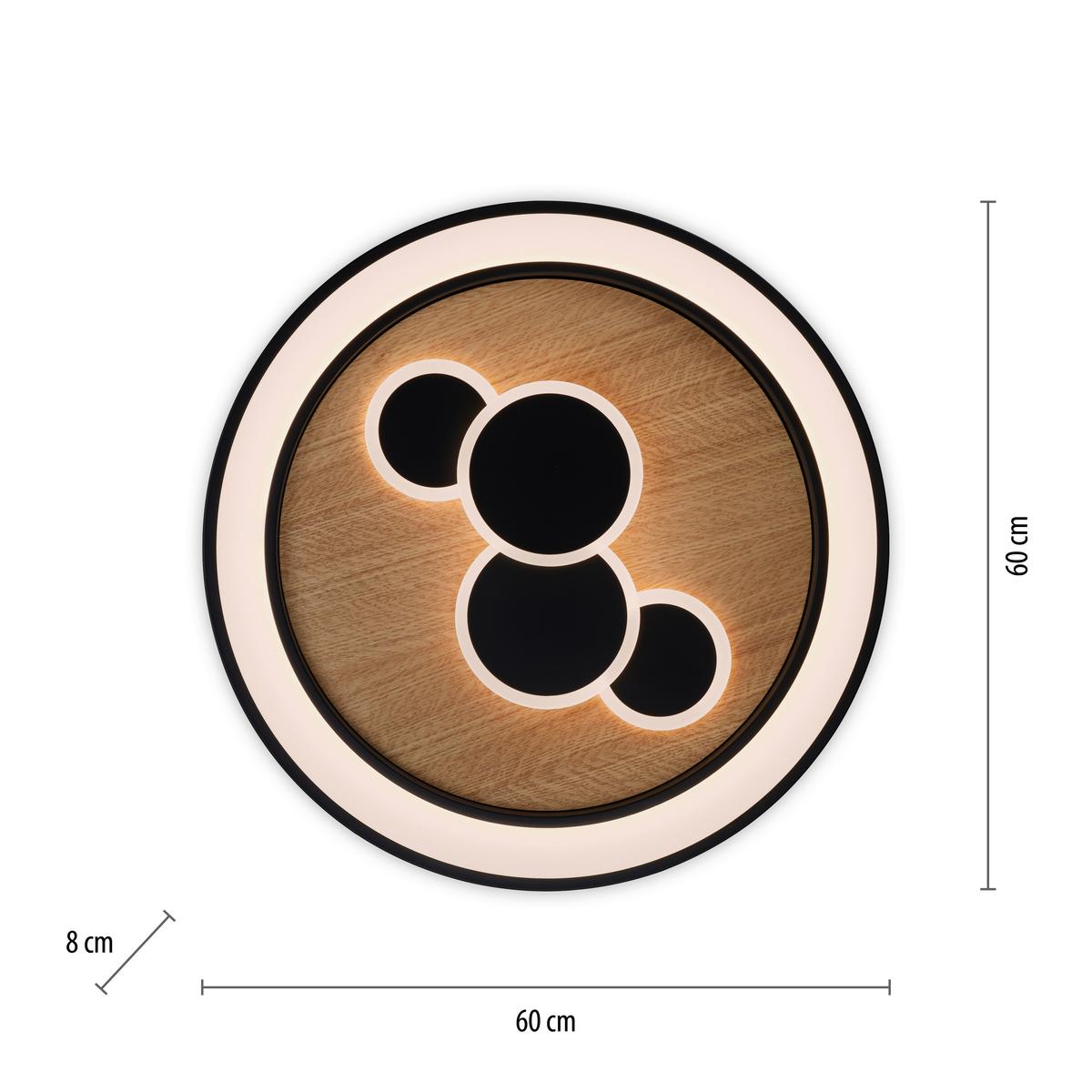 LAMPA SUFITOWA LED 6284-79 ELIZA - Natur, drewno (60/60/8cm) - Paul Neuhaus