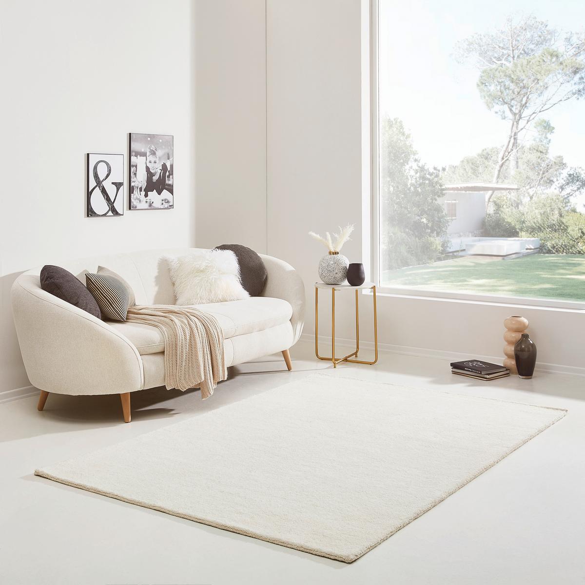 DYWAN WEŁNIANY NADOR - biały, Design, tkanina (130/190cm) - Linea Natura