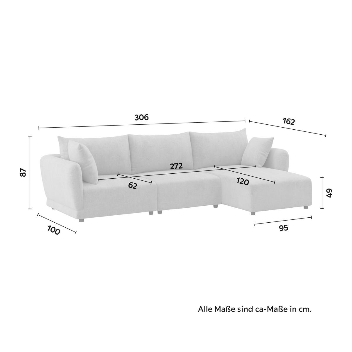 Kutna Garnitura Nicole - crna/sivo-bež, Moderno, tekstil/drvo (306/87/162cm) - Bessagi Home