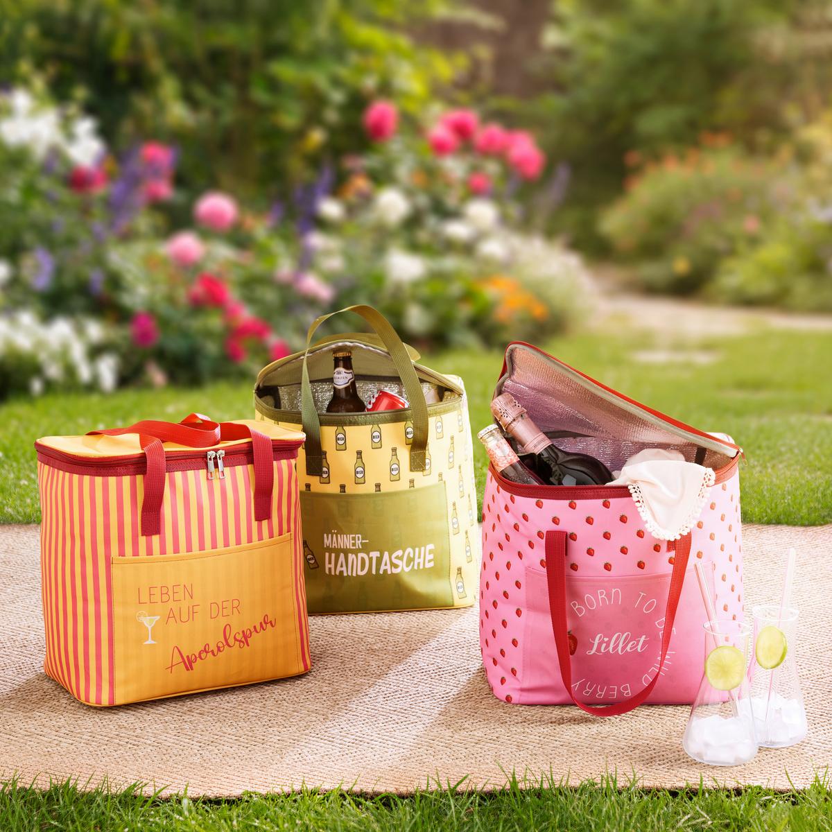 Kühltasche Betty Weiß/Dunkelrot/Gelb ca. 6l - Dunkelgelb/Weiß, KONVENTIONELL, Kunststoff (30,5/29/18cm) - Mömax