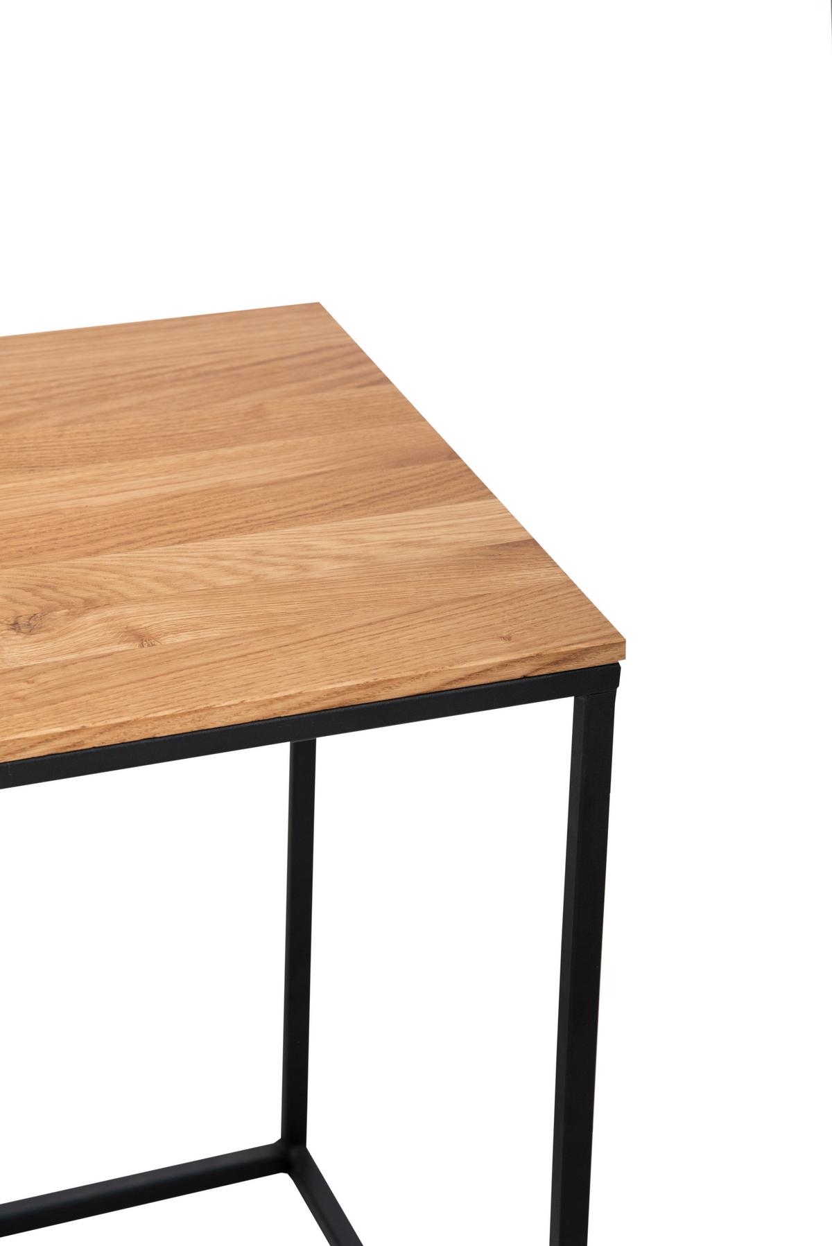 Beistelltisch B154403 Justus - Eichefarben/Schwarz, Natur, Holz/Metall (40/40/54cm) - Globo