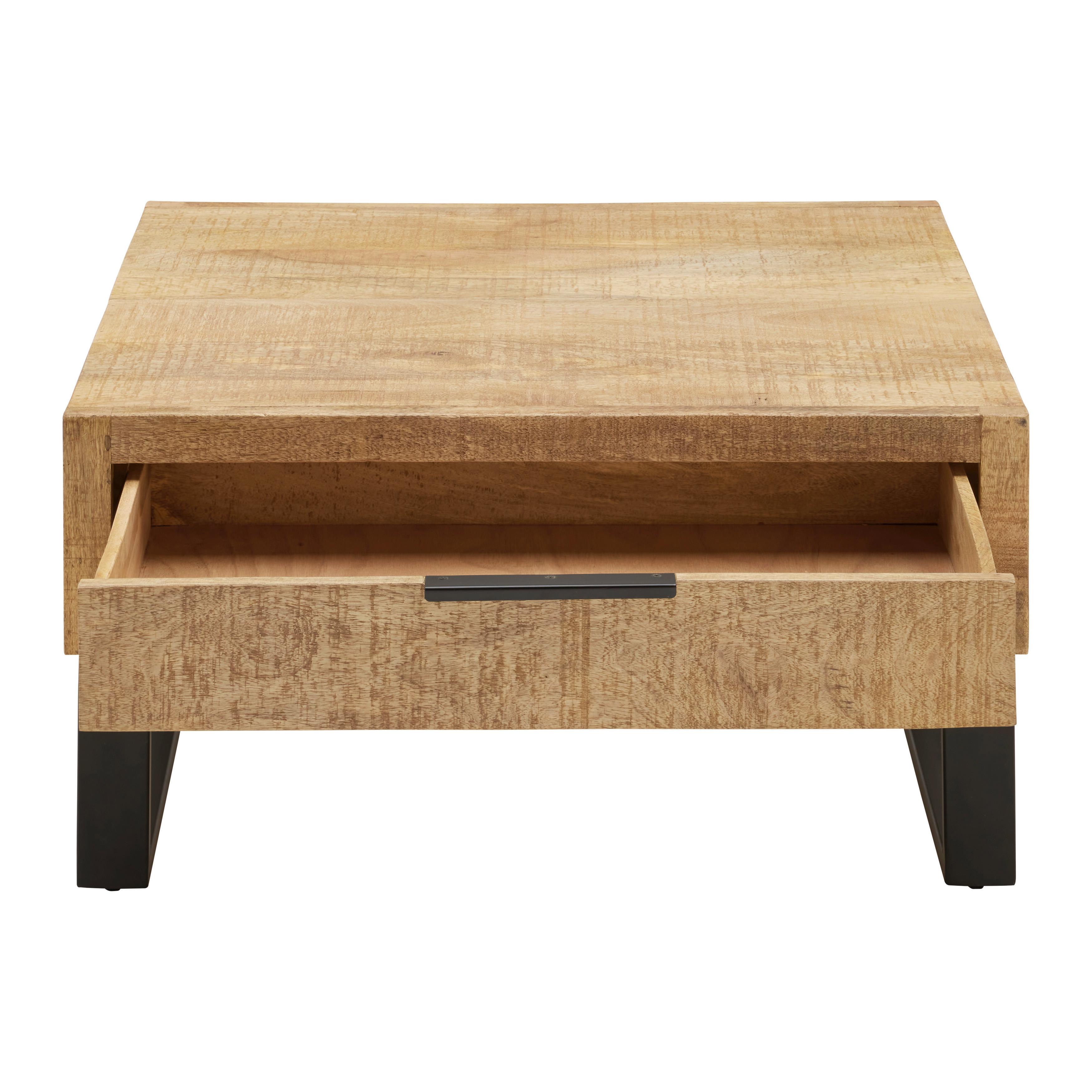 SOFFBORD EVEREST -EXKLUSIV- - svart/naturfärgad, Natur, metall/trä (80/80/40cm) - Mömax