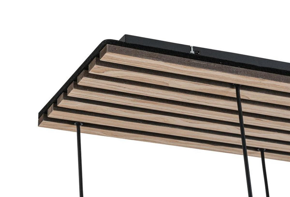 LAMPA WISZĄCA FONTANA - kolor dębowy/czarny, Natur, materiał drewnopochodny/tworzywo sztuczne (82/34/120cm) - Novel