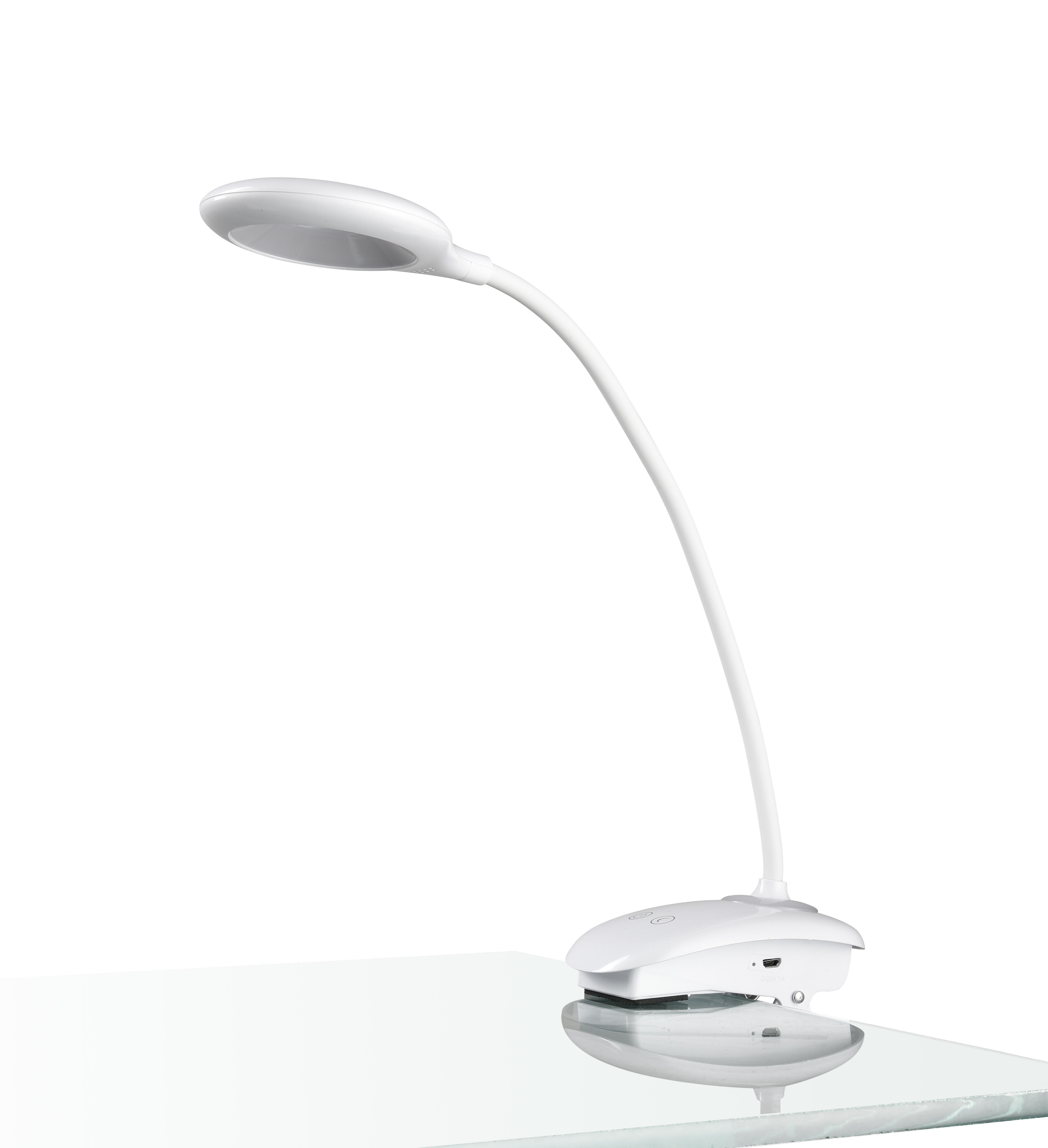 LED Csiptetős Lámpa Luli - Fehér, romantikus/Landhaus, Műanyag (11/12/42cm) - Modern Living