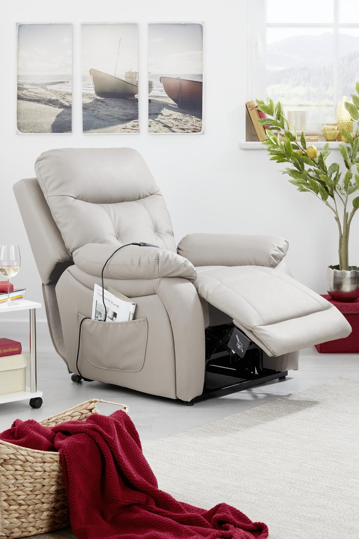 Tv Fotelj Mario, Relax Funkcija, Siva - siva/črna, Konvencionalno, kovina/umetna masa (89/107-79/94-165cm) - James Wood