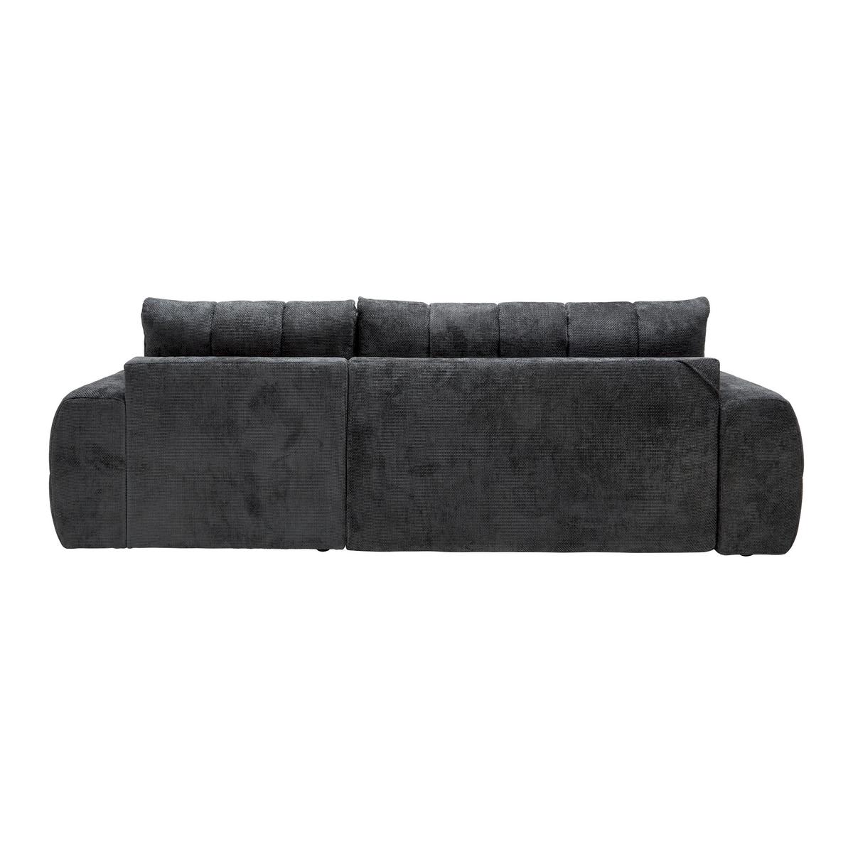 Wohnlandschaft Bolonia Graphitfarben - Schwarz Hochglanz/Graphitfarben, MODERN, Textil/Metall (273/166cm) - Mömax