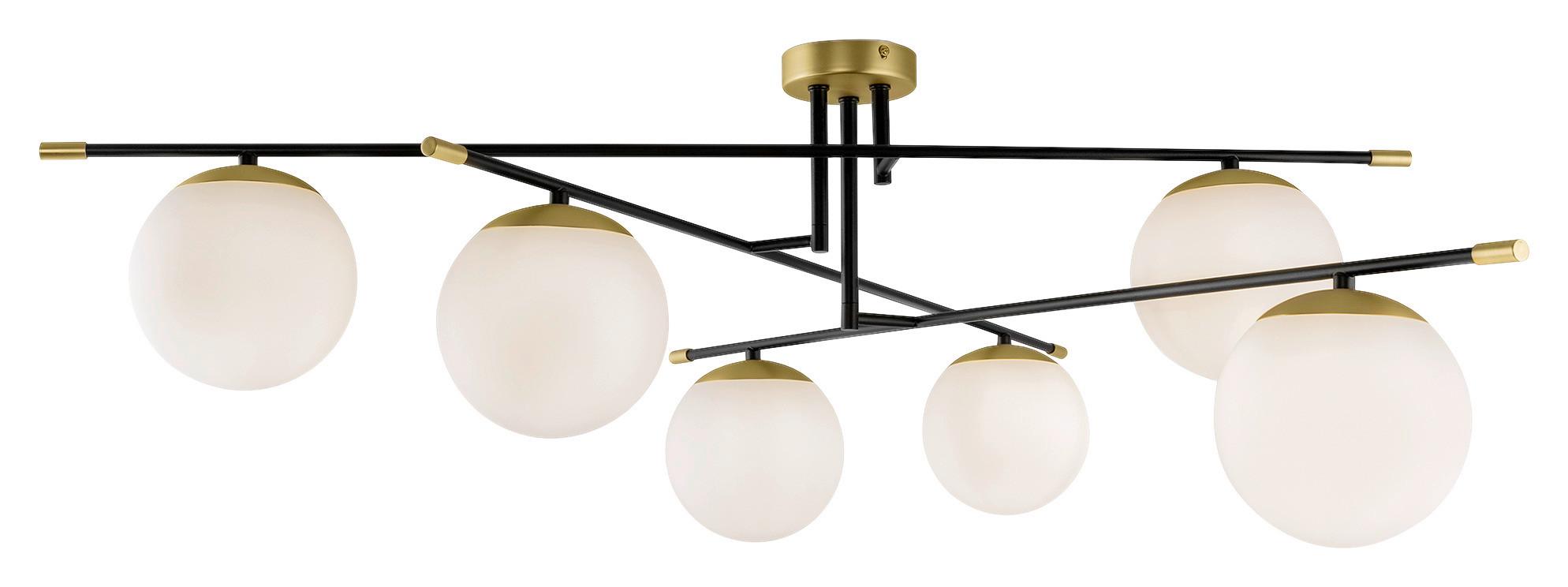 Deckenleuchte Nostalgia - Weiss/Goldfarben, Trend, Glas (115/35cm) - MAYTONI