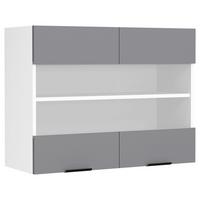 KÜCHENOBERSCHRANK FASOLA - Weiss/Anthrazit, Trend, Glas/Holzwerkstoff (80/60/31cm) - MID.YOU