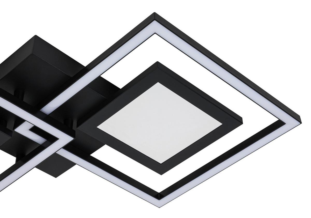 Stropna Led-svetilka Preceval - črna, kovina/umetna masa (41,8/75,3/6,7cm) - Premium Living